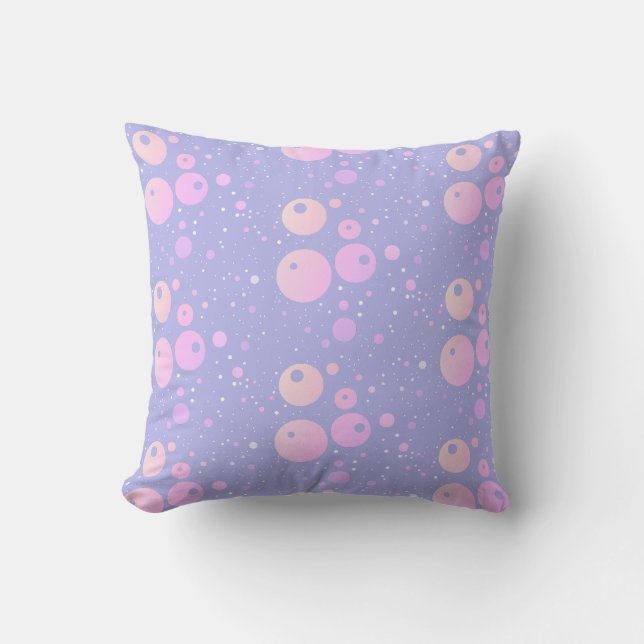 Coussin Motif pastel esthétique à points violets (Recto)