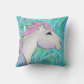 Coussin Motif pastel sans couture Cheval Blanc (Verso)