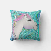 Coussin Motif pastel sans couture Cheval Blanc (Recto)
