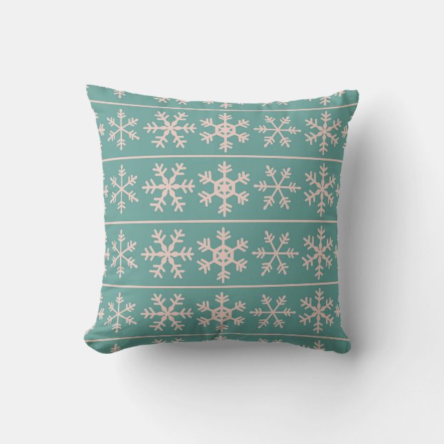 Coussin Motif Pastel Snowflake (Recto)