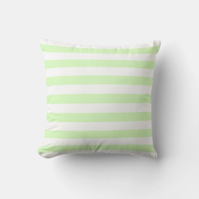 Coussin Motif pastel vert citron et lignes blanches (Recto)