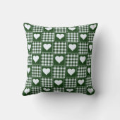 Coussin Motif patchwork de coeurs verts et blancs (Verso)