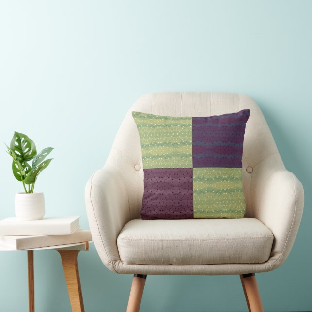 Coussin Motif patchwork floral rétro (Chaise)
