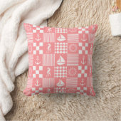 Coussin Motif patchwork nautique rose (Couverture)