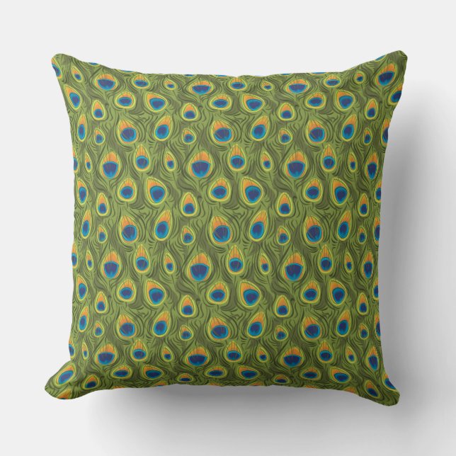 Coussin Motif Peacock (Recto)