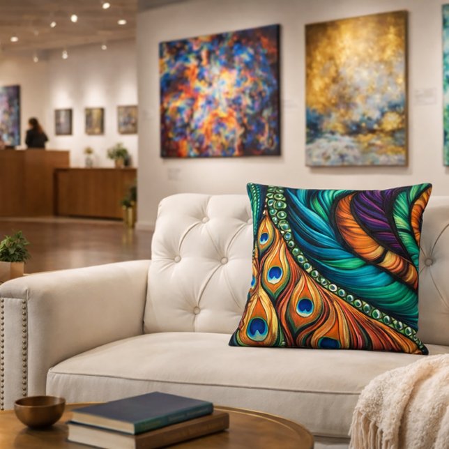 Coussin Motif Peacock Feather (Créateur téléchargé)