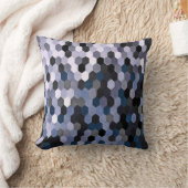 Coussin Motif peigne en gris et bleu (Couverture)