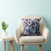 Coussin Motif peigne en gris et bleu (Chaise)