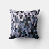 Coussin Motif peigne en gris et bleu (Verso)