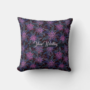 Coussin Motif peint à la main rose foncé