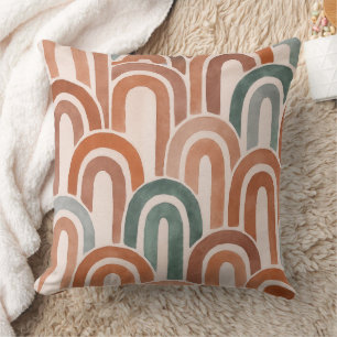 Coussin motif peint à l'échelle de poisson d'arch bohème