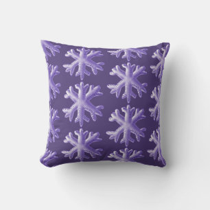 Coussin Motif pelucheux ultra-violet de flocon de neige