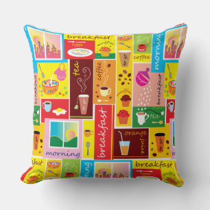 Coussin Motif Petit Déjeuner Fantaisiste