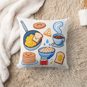 Coussin Motif petit déjeuner mignon – Nourriture kawaii sa