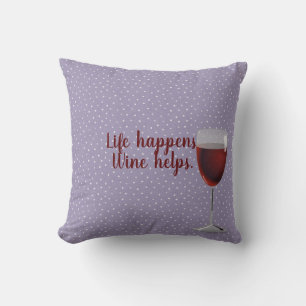 Coussin motif pin point avec vin rouge verre lumbar coussi
