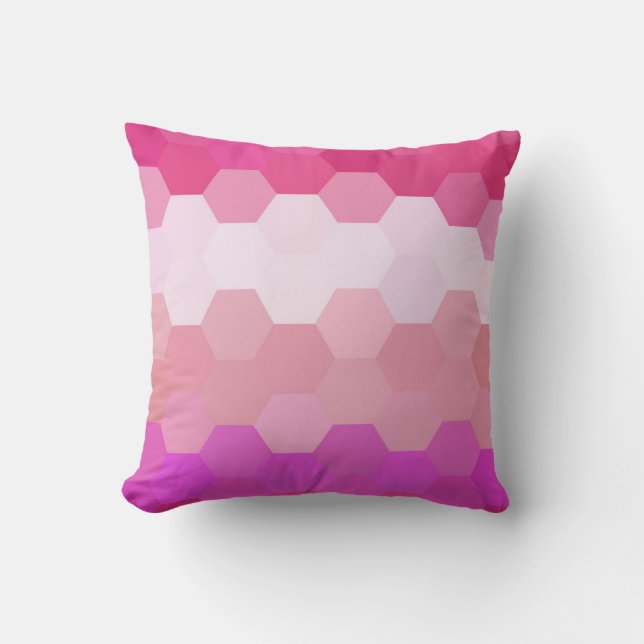 Coussin Motif Pink Hexagon Chevron (Recto)