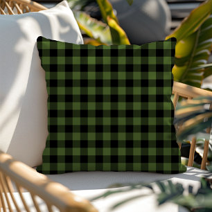 Coussin Motif Plaid Classic Green Buffalo