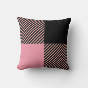 Coussin Motif Plaid de Buffalo Rose Noir