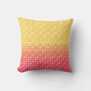 Coussin Motif plaid dégradé jaune rouge