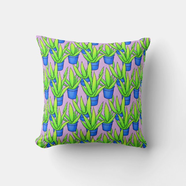 Coussin Motif Plante Aloe Vera (Recto)