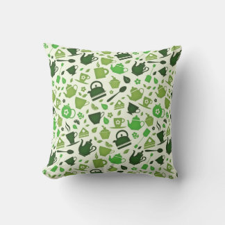 Coussin Motif plat thé vert