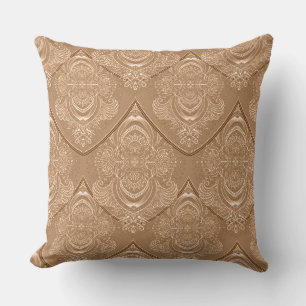 Coussin Motif plume Art nouveau en orange clair