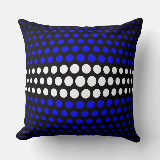 Coussin Motif Pois blanc et bleu (Recto)