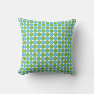 Coussin Motif pois bleu et vert