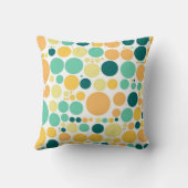 Coussin motif pois | Bleu orange rétro (Verso)
