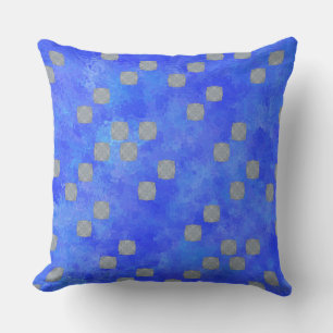 Coussin Motif Pois contemporain bleu