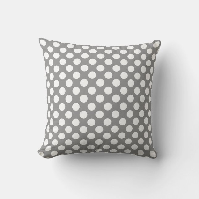 Coussin Motif pois gris et blanc (Recto)