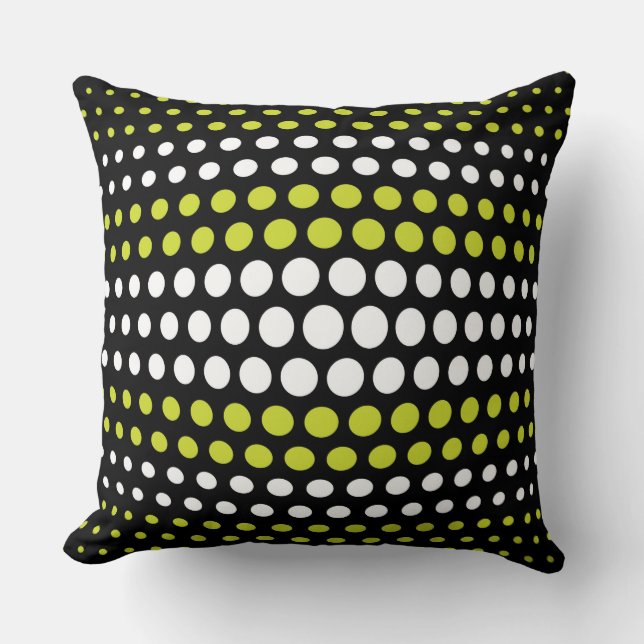 Coussin Motif Pois moderne Acid vert & blanc (Recto)