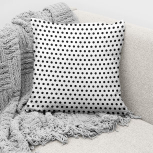 Coussin Motif Pois moderne noir et blanc