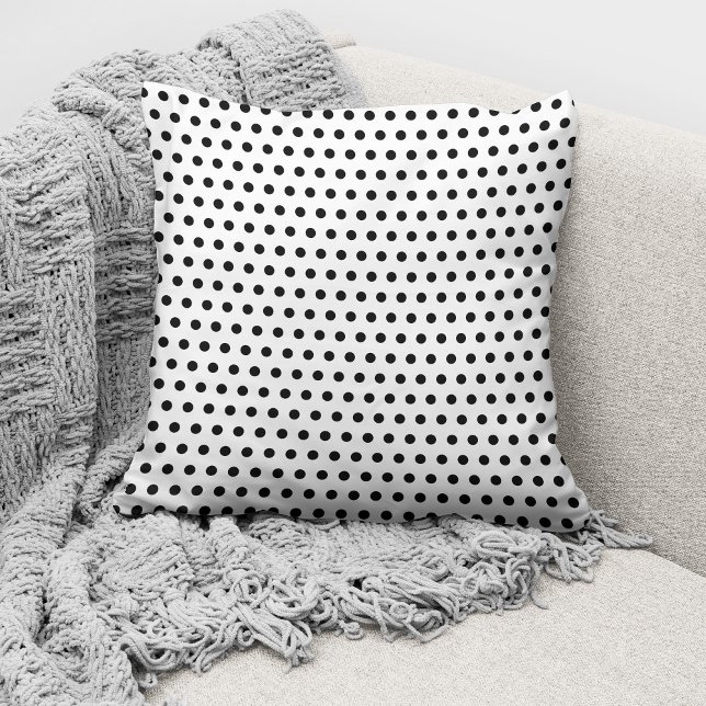 Coussin Motif Pois moderne noir et blanc (Créateur téléchargé)
