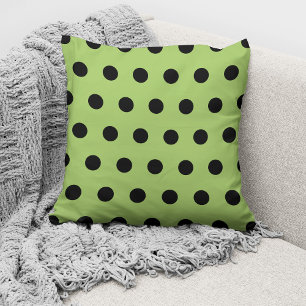 Coussin Motif Pois noir Lime Green moderne