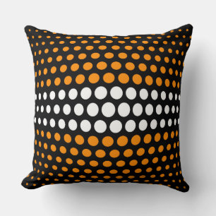 Coussin Motif Pois orange foncé et blanc