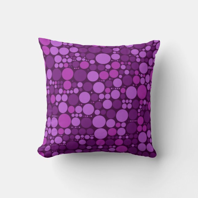 Coussin Motif pois rétro | Violet et violet (Recto)