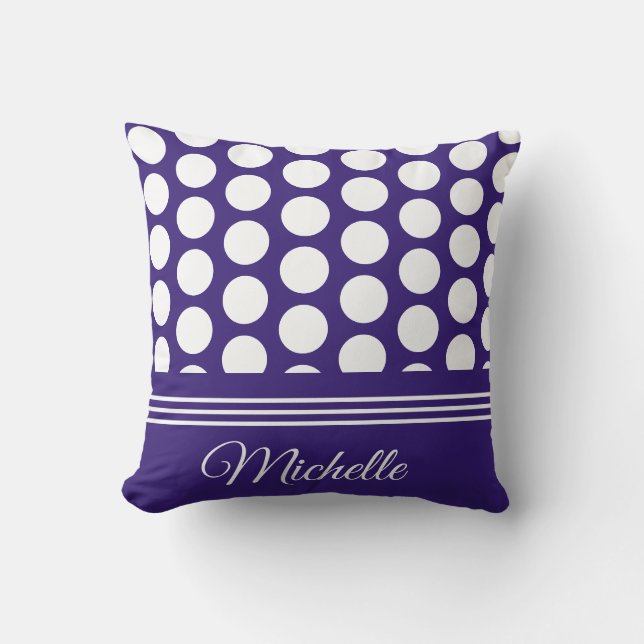 Coussin motif pois sur ultra violet (Recto)