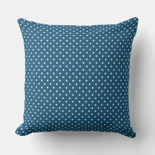 Coussin Motif Polka bleu foncé et blanc