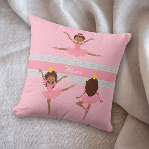 Coussin Motif Polkadot Dentelle rose Ballerina