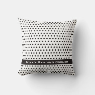 Coussin Motif Polkadot noir encre