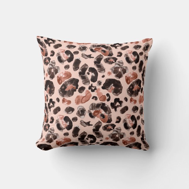 Coussin Motif poster de animal léopard d'eau (Recto)