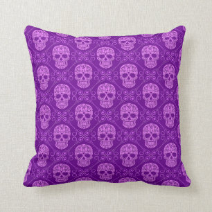 Coussin Motif pourpre de crâne de sucre