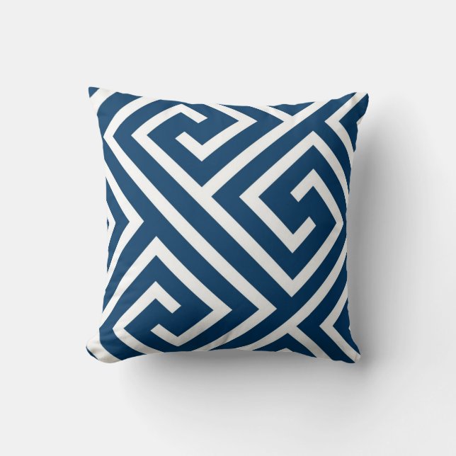 Coussin Motif principal de Grec moderne dans la marine et (Recto)