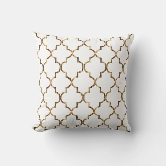 Coussin Motif Quatrefoil d'or Texture (Recto)