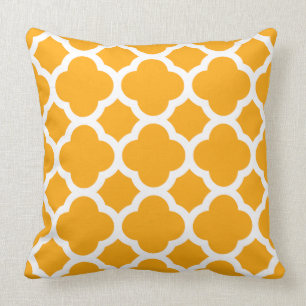Coussin Motif Quatrefoil Marocain de Couleur Butternut Fra