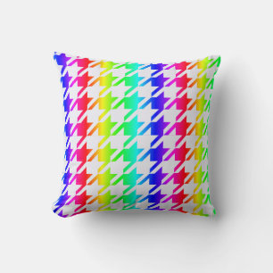 Coussin Motif Rainbow Houndstooth moderne