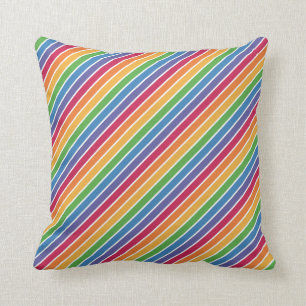 Coussin Motif Rainbow Stripes