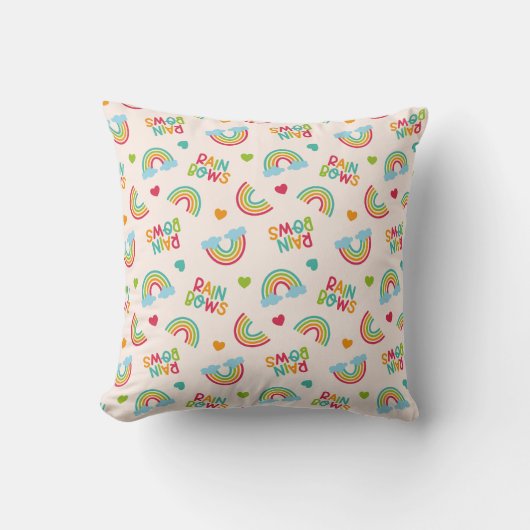 Coussin Motif Rainbows & Clouds (Recto)
