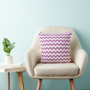 Coussin Motif rayé chevron rose élégant